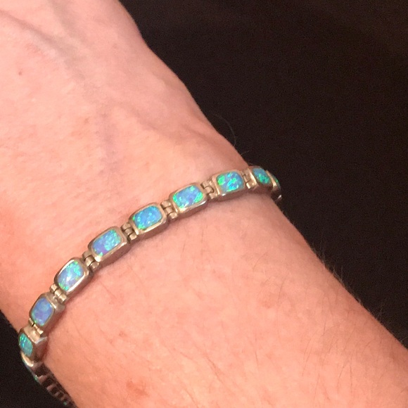 blue fire opal bracelet